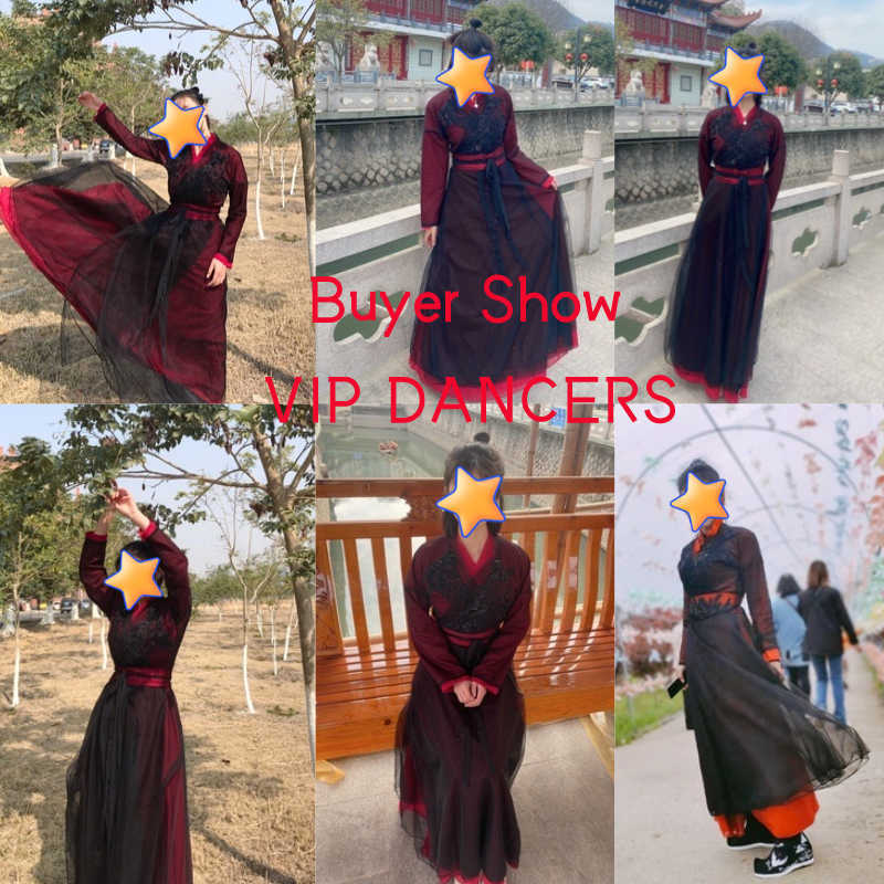 Etniska kläder Original Ancient Style Improved Hanfu Female Black Elegant Hanfu Dress Chinese Folk Dance Comes Performance Clothes SL4536 G230428