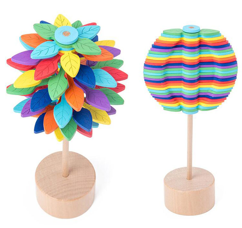 Fidget Toy Wooden obrotowy Lollipop Creative Dekoracja Dekompresyjna Artefakt Gyroskop