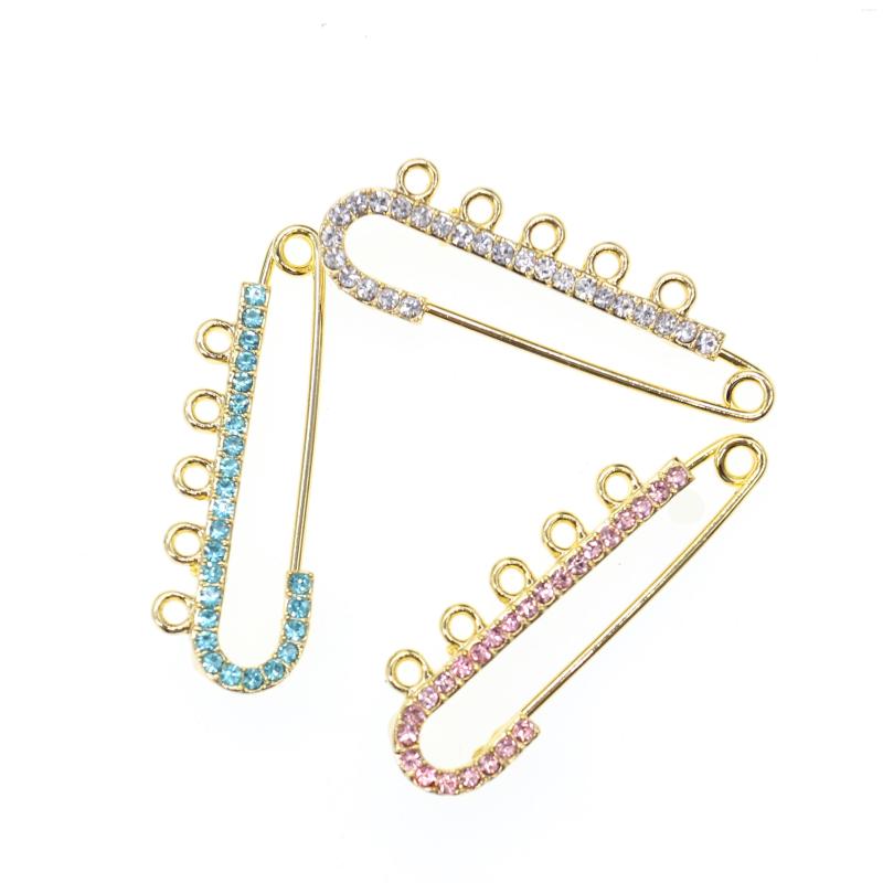Broches 20 pinos fofos para crianças Islã 5 cm Loops Pearl Segurança rosa Cristal de cristal strass com loop pequenos pinos de bebê de broche