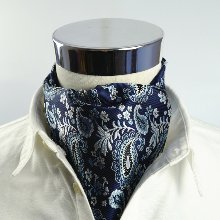 Szalik na męskie szaliki jedwabne szaliki modne brytyjskie paski Polka kropki dwustronne koszulę dekoltu szalik