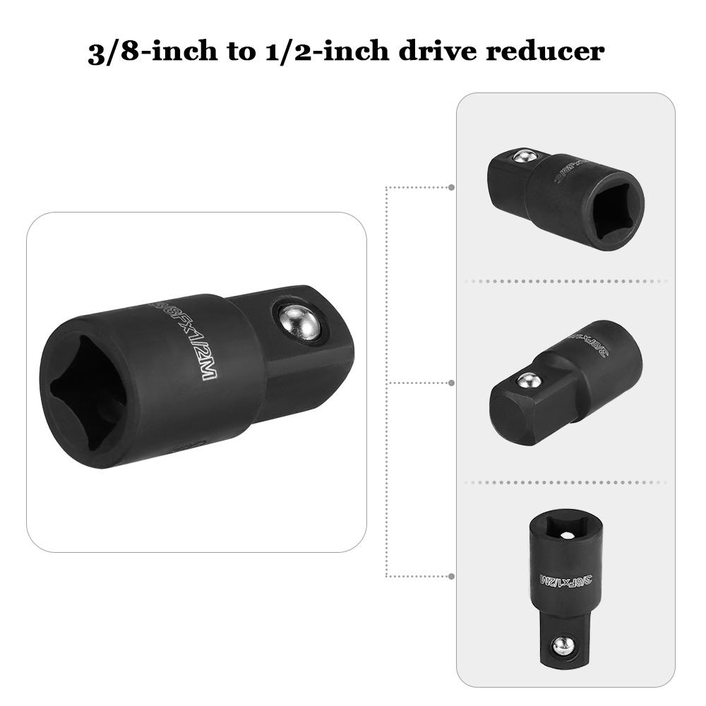 Contactdozen Auto-Werkzeugsatz, 20-teilig, Schlagköpfe, Schlagsteckschlüsselsatz, 1/2-Zoll-Antrieb, metrischer Tiefschlagschrauber, universelle Sechskant-Elektrowerkzeugteile