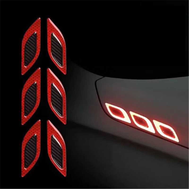 New 2023 New Car Reflective Strips Carbon Fiber Car Sticker Truck Auto Motor Anti-Scratch Safety Warning Sticker wholesale