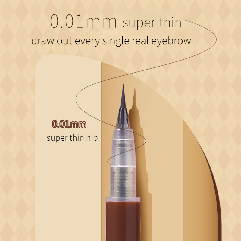 Biya Water Liquid Eyebrow Pencil Altra Thin Head Водонепроницаемая ручка для бровей Защита от пота Легко носить Подводка для глаз Лежащая ручка тутового шелкопряда