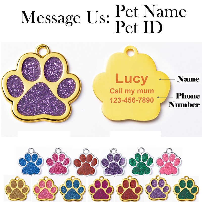 Personalized Pet Cat Dog ID Tag Collar Free Engraved Custom Dog Collar Customized Name Tag for Dogs Cats Ships within 24 hours L230620