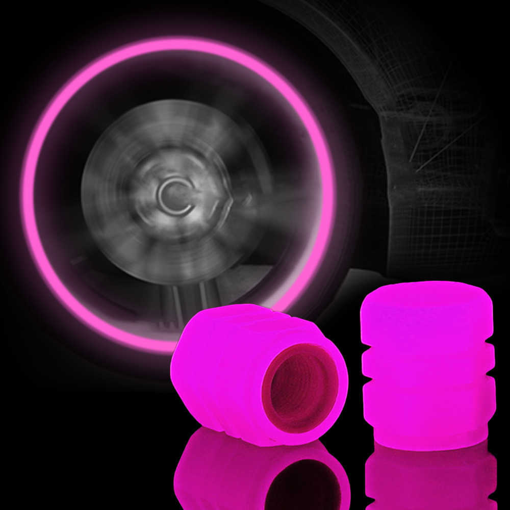 New 2023 Tire Blue Red Night Glowing Valve Cap Car Motorcycle Bike Wheel Hub Luminous Caps Decor Dustproof Nozzles Cover Tyre