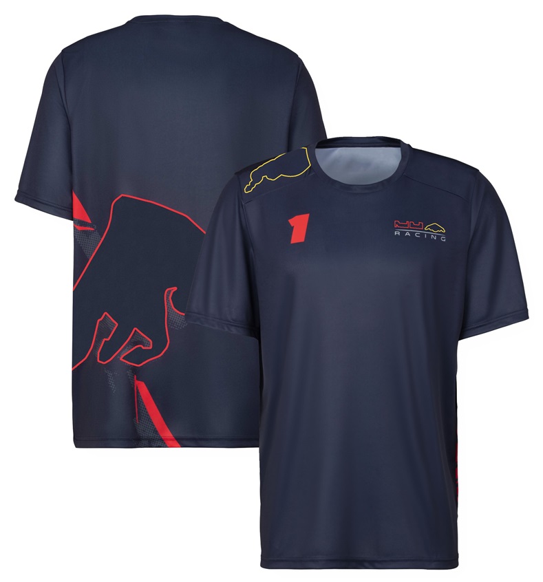 2023 Nuova uniforme della squadra di F1 tuta da corsa girocollo taglie forti T-shirt sportiva casual da uomo e da donna 2022 maglietta da tifoso a maniche corte