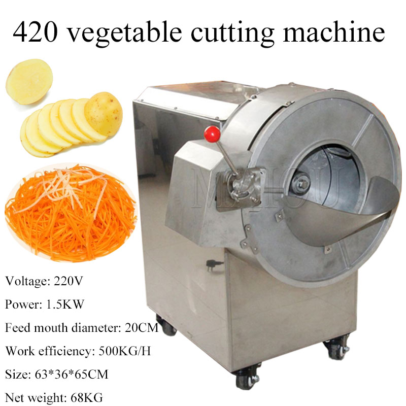 Multifunctionele Automatische Groentesnijmachine Commerciële Elektrische Aardappelsnijder Groene Paprika Shredder Maker