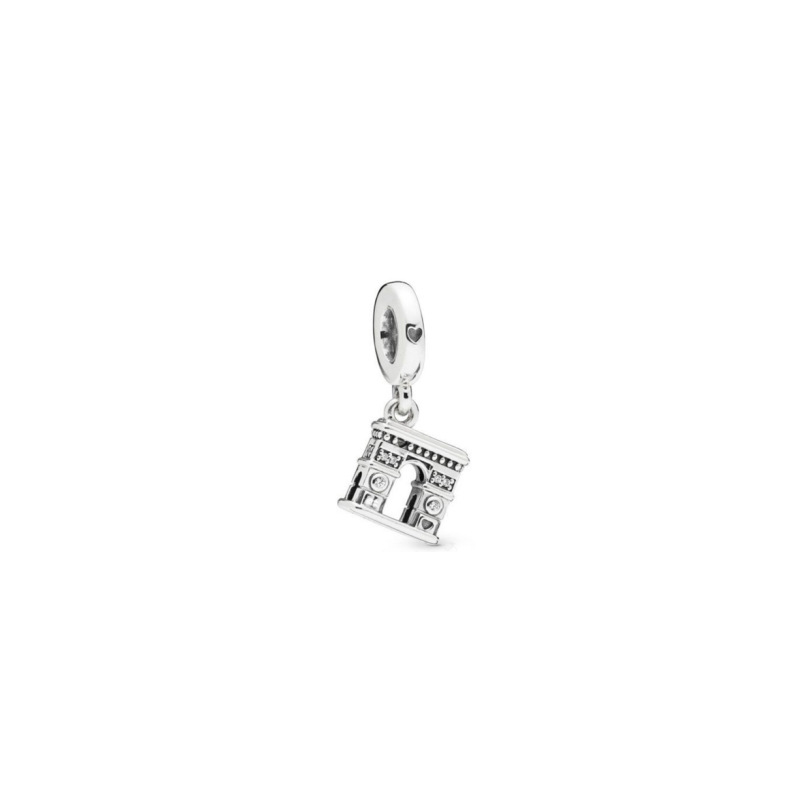 925 STERLING SLATER Dangle Charm Castelo de desenhos animados Eiffel Tower Fit Fit Pandora Charms Bracelet Diy Acessórios