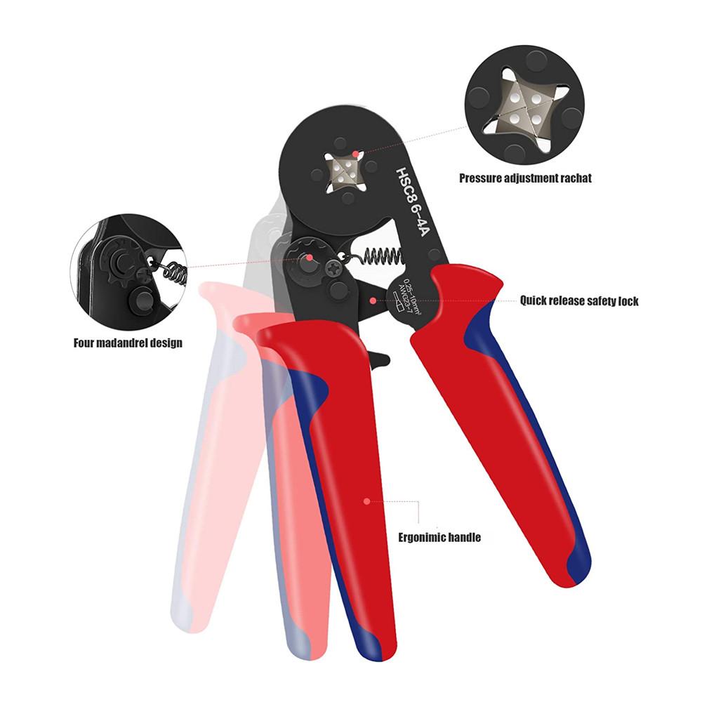 Tang WOZOBUY Ferrule Crimping Tool Kit HSC8 64A 0.2510mm2 AWG237 Crimping Pliers with 1200/Box Wire Connector Electrician Tools