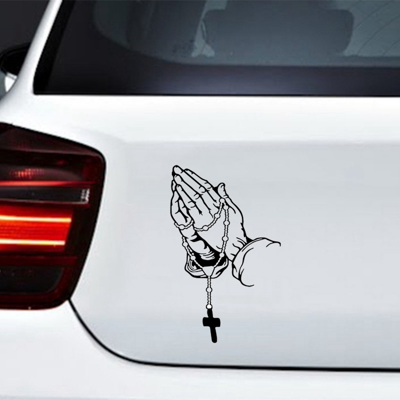 Coloré voiture prière geste Laser autocollant dieu jésus Christ mode Auto corps style décoration autocollants arrière pare-brise décalcomanie