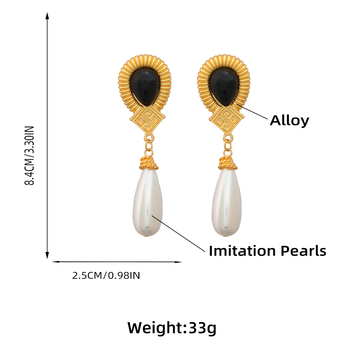 Fashion Dangle Chandelier Earrings Ladies Alloy Imitation Pearl Stud Earrings Jewelry For Women