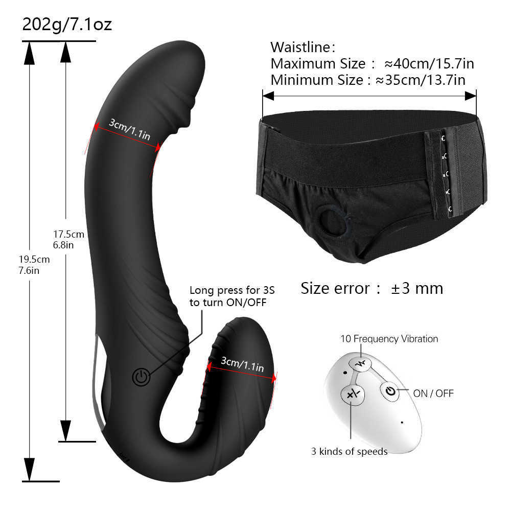 Strap on Dildo Mutandine Lesbiche Stimolatore del clitoride Spot Vibratore Massaggiatore della prostata Giocattoli del sesso le donne Masturbatore