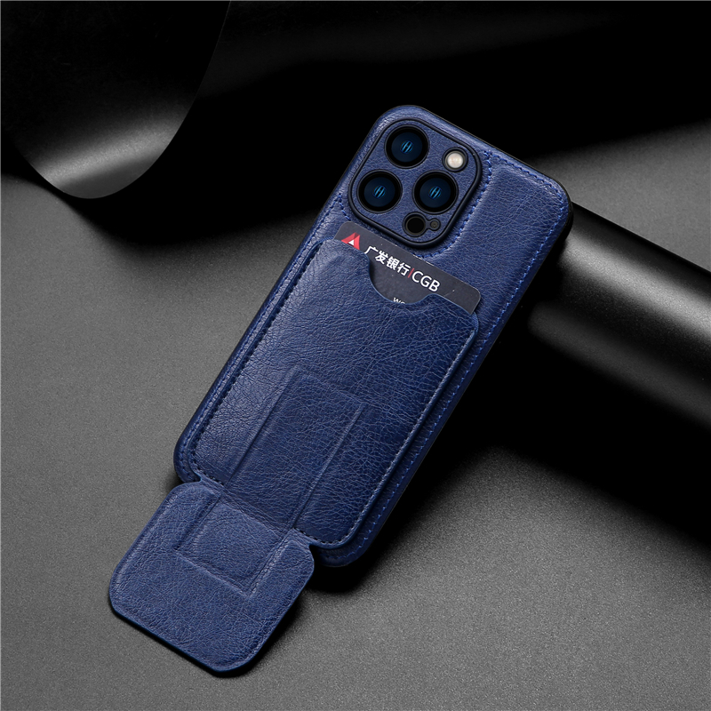 Retro Solid Leather Vogue Phone Case for iPhone 14 13 12 11 Pro Max XR XS Samsung Galaxy S23 Ultra S22 Plus Invisible Bracket Card Slot Wallet Kickstand Back Cover