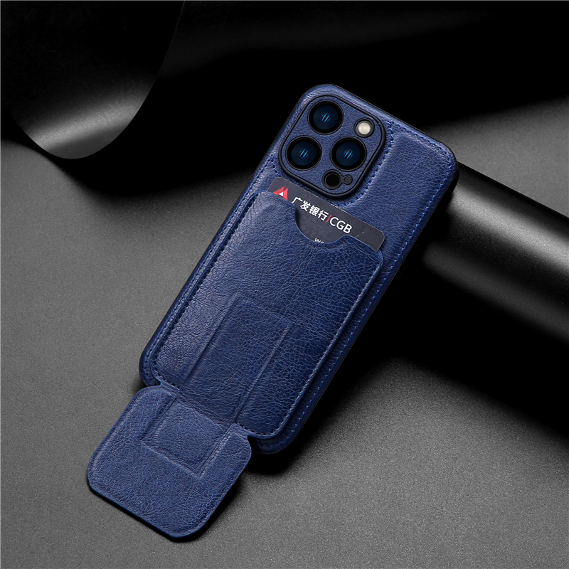 Coque de téléphone rétro en cuir solide Vogue pour iPhone 14 13 12 11 Pro Max XR XS Samsung Galaxy S23 Ultra S22 Plus support invisible fente pour carte portefeuille béquille couverture arrière