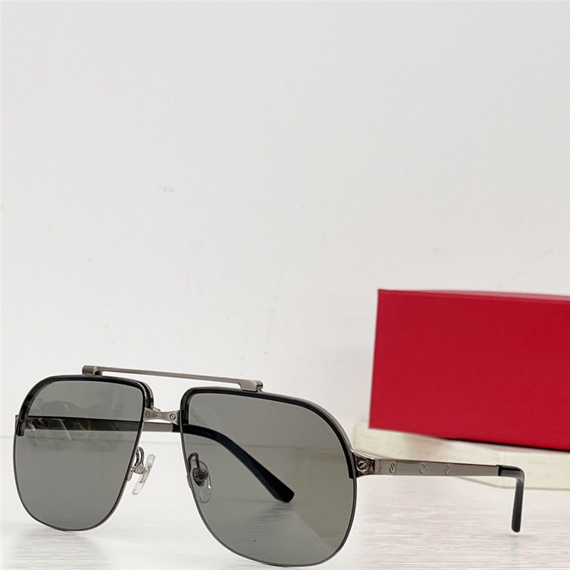 Nieuw modeontwerp Piloot zonnebrillen 0353S Metalen frame dubbele brug versierde veerscharnier tempels eenvoudige stijl outdoor UV400 beschermingsglazen