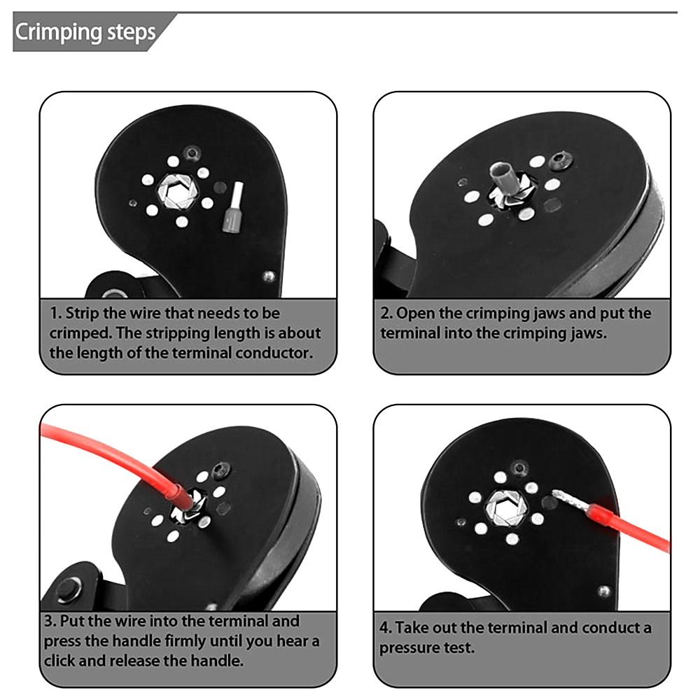 Tang Electrical Crymple Spliers Hand szczypce AWG285 = 0,0816 mm2 Precyzyjne zaciski Ustaw narzędzia do zacisku rurowego Wysokie precyzyjne szczęki