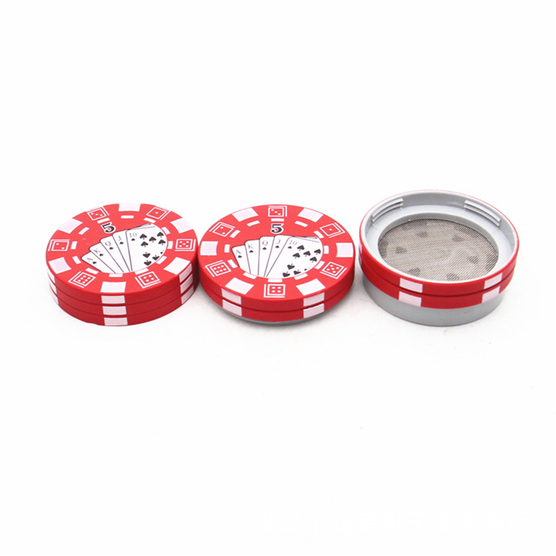 Creativo Herb Grinder Poker Chip Style Accessori fumatori domestici Smerigliatrici tabacco in metallo