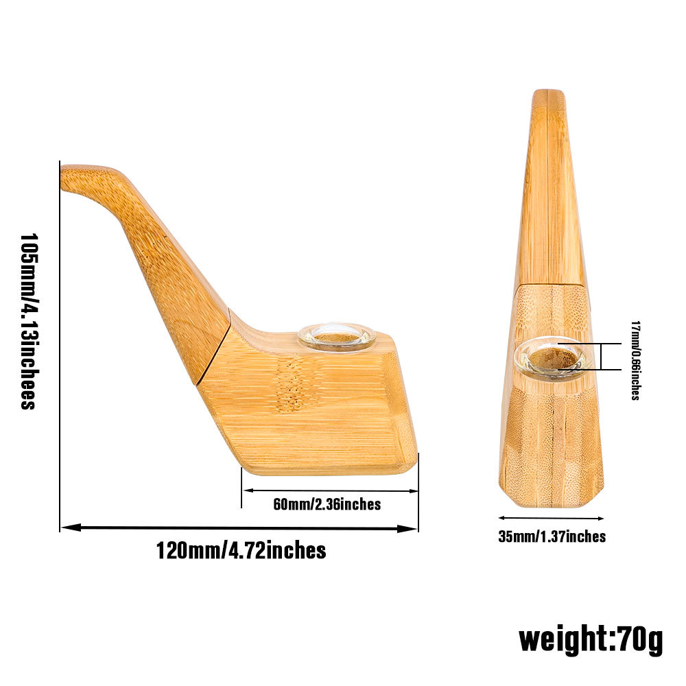 Rookpijpen Nieuwe bamboepijp met glazen kom houten pijp