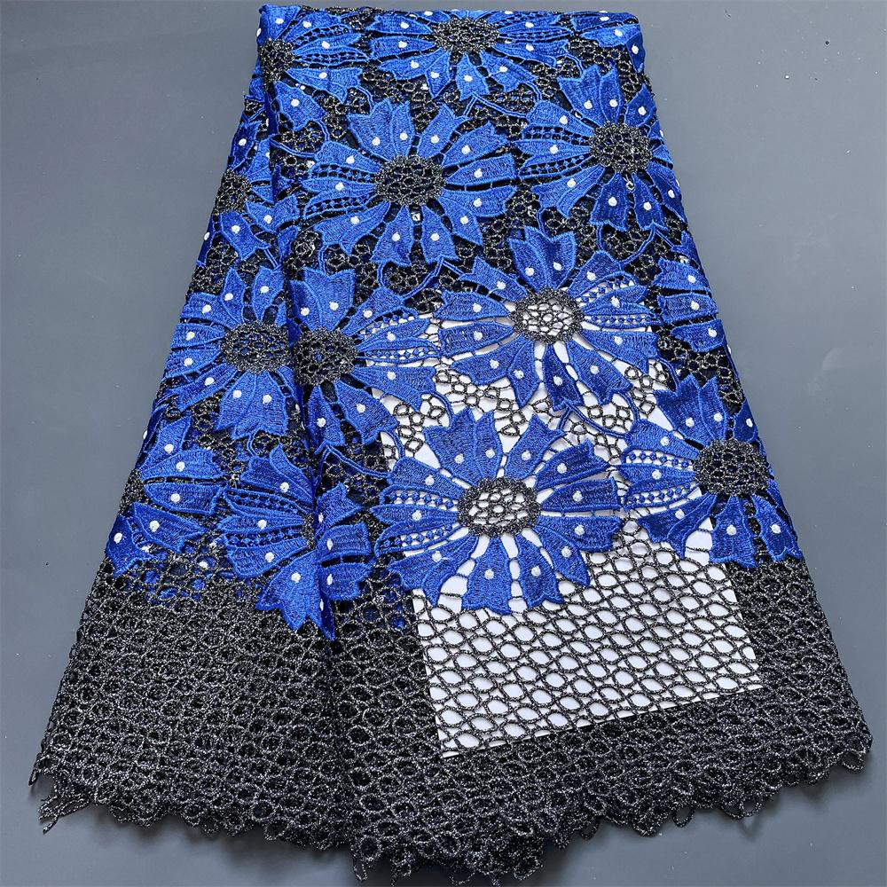 Ткань 2023, высокое качество, африканский нигерийский тюль, кружевная ткань для шитья свадебного платья, водорастворимая вышитая ткань, 5 лет