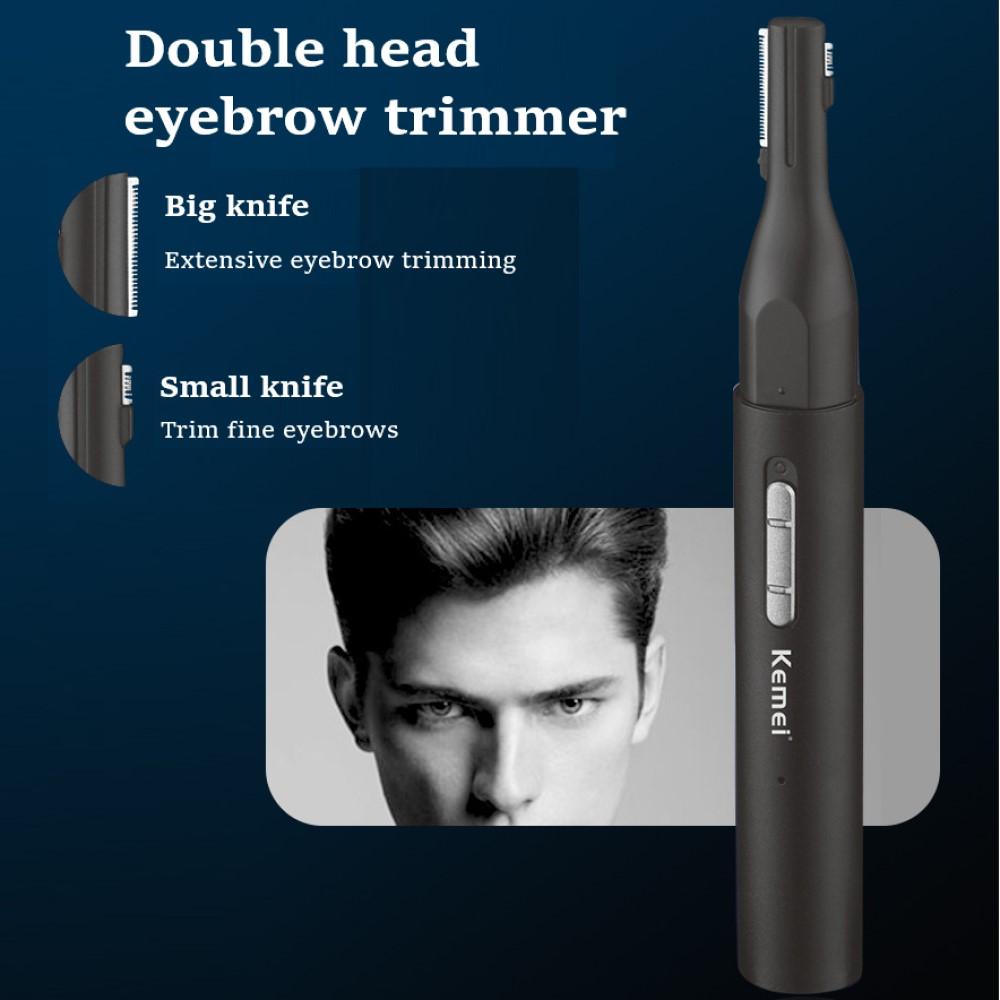 Trimmer Kemei Portable Nose Ear Hair Trimmer Micro USB Laddning 3in1 Eyebrow Beard Trimmer för män och kvinnor smärtfria lättvikt