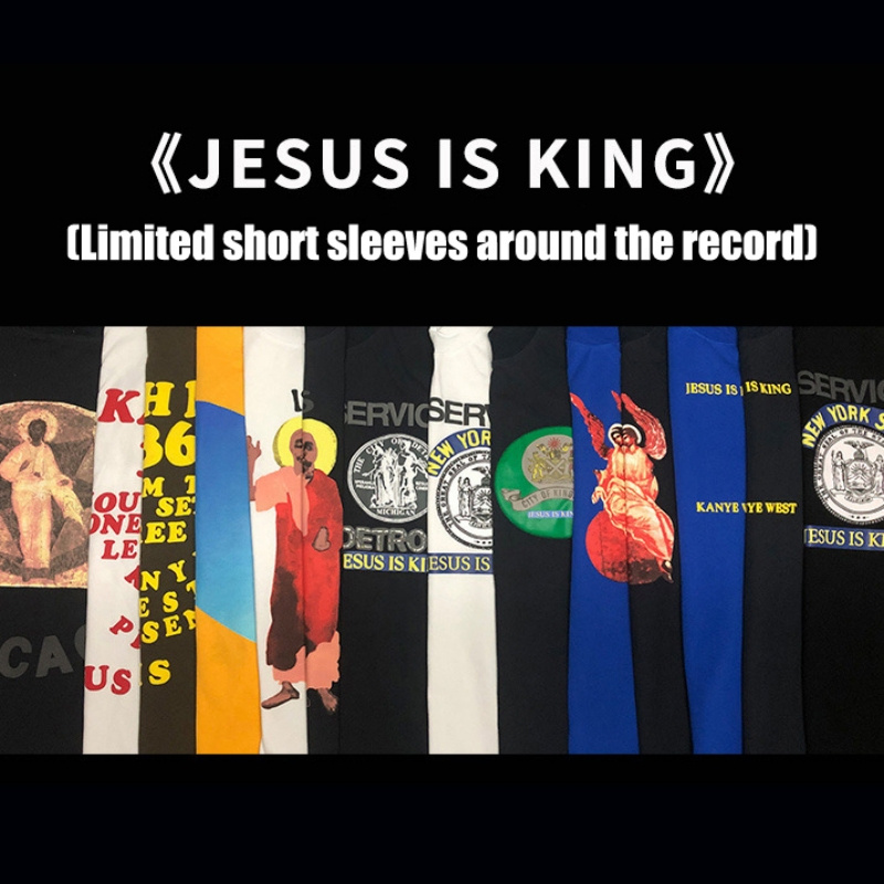 Modedesigner Herren T-Shirts Hohe Version Cpfm Marke Jesus König Drei Gott Ölgemälde T-Shirts High Street Lose Kurzarm T-Shirt Asien Größe S-XL