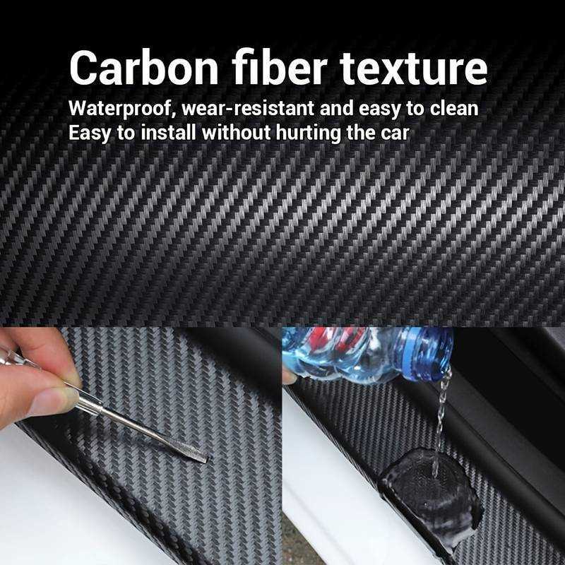 New Nano Carbon Fiber Car Sticker DIY Paste Protector Strip Auto Door Sill Side Mirror Anti Scratch Tape Waterproof Protection Film