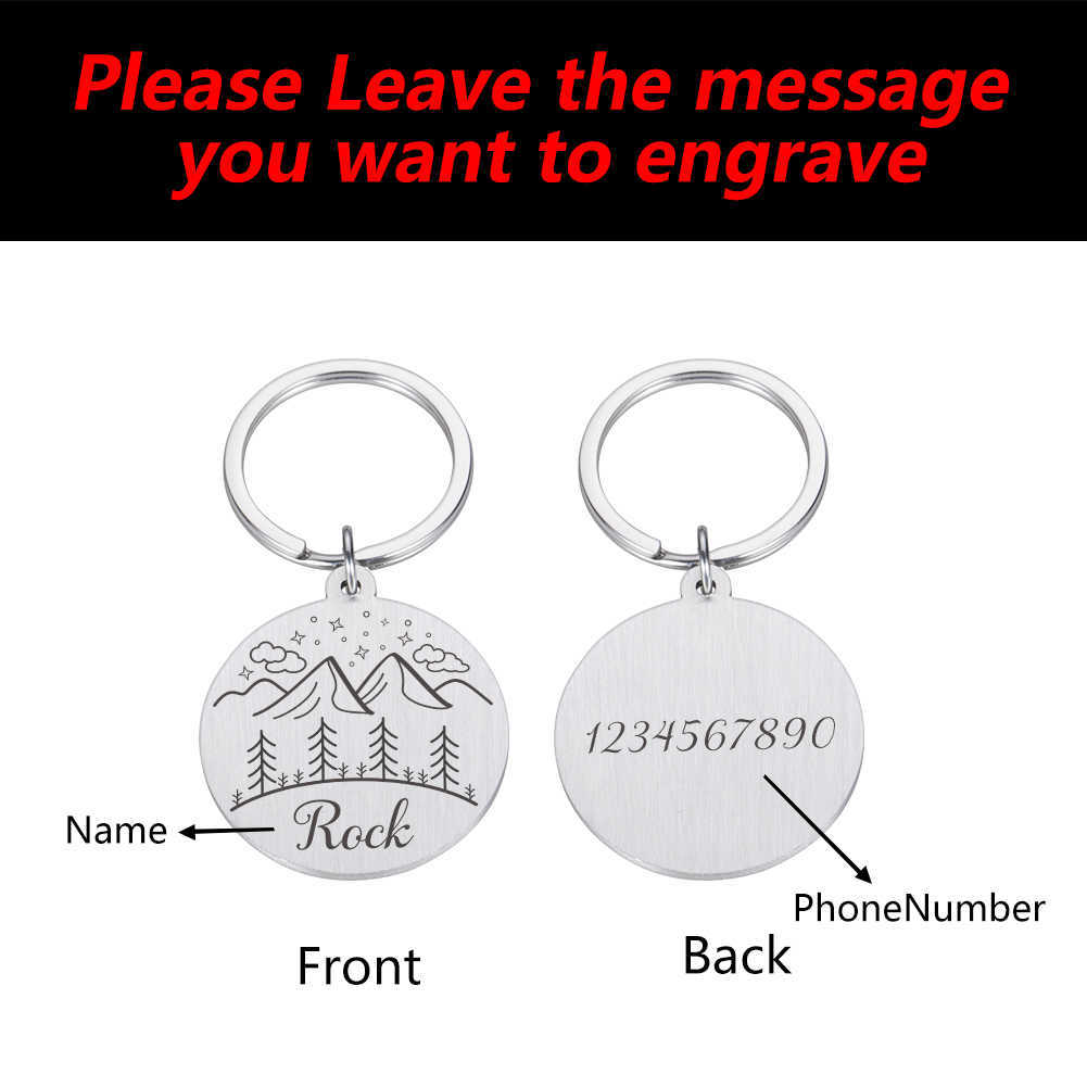New Free Engraving Cat Dog ID Tag Custom Personalized Dog Collar Pet Charm Name Pendant Necklace Collar Puppy Accessory L230620
