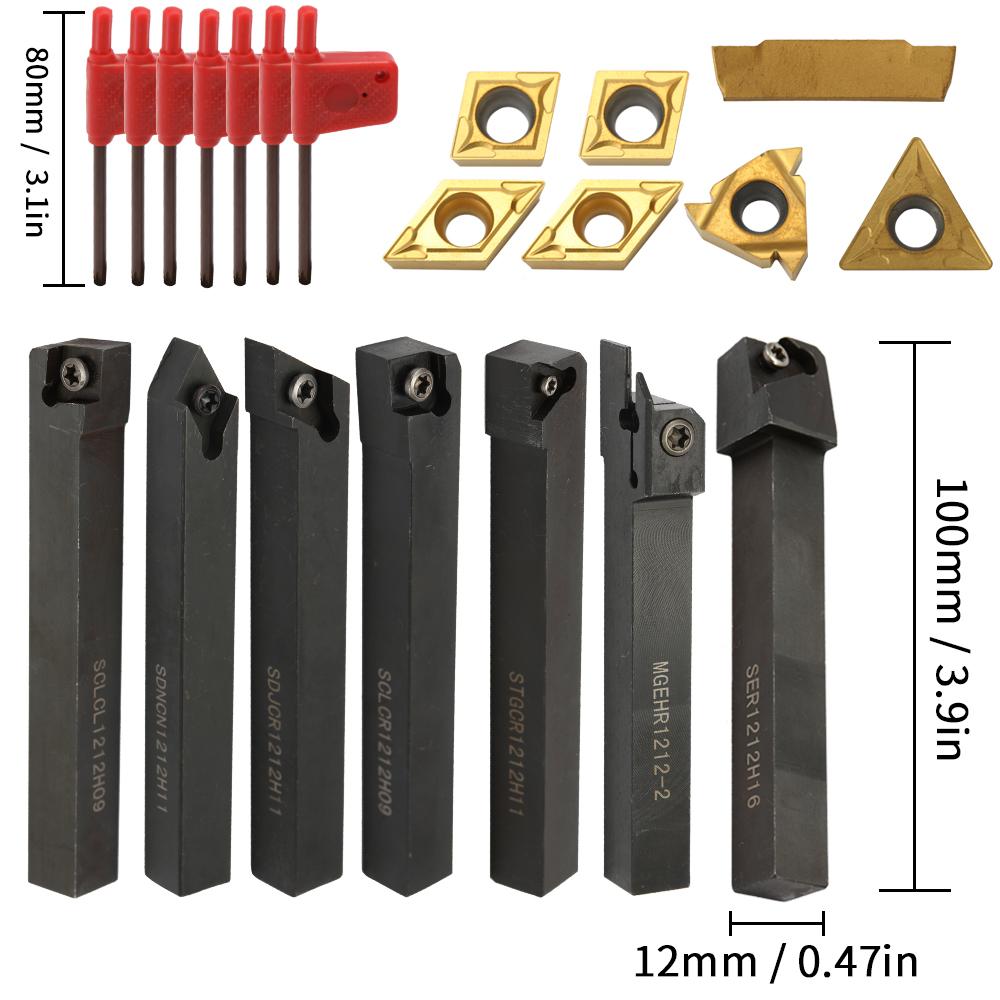 draaigereedschap 12mm 10mm 8mm Shank 선반 선반 도구 홀더 보링 바 선반 도구 선반 절단기 금속 회전로드 홀더 및 인서트