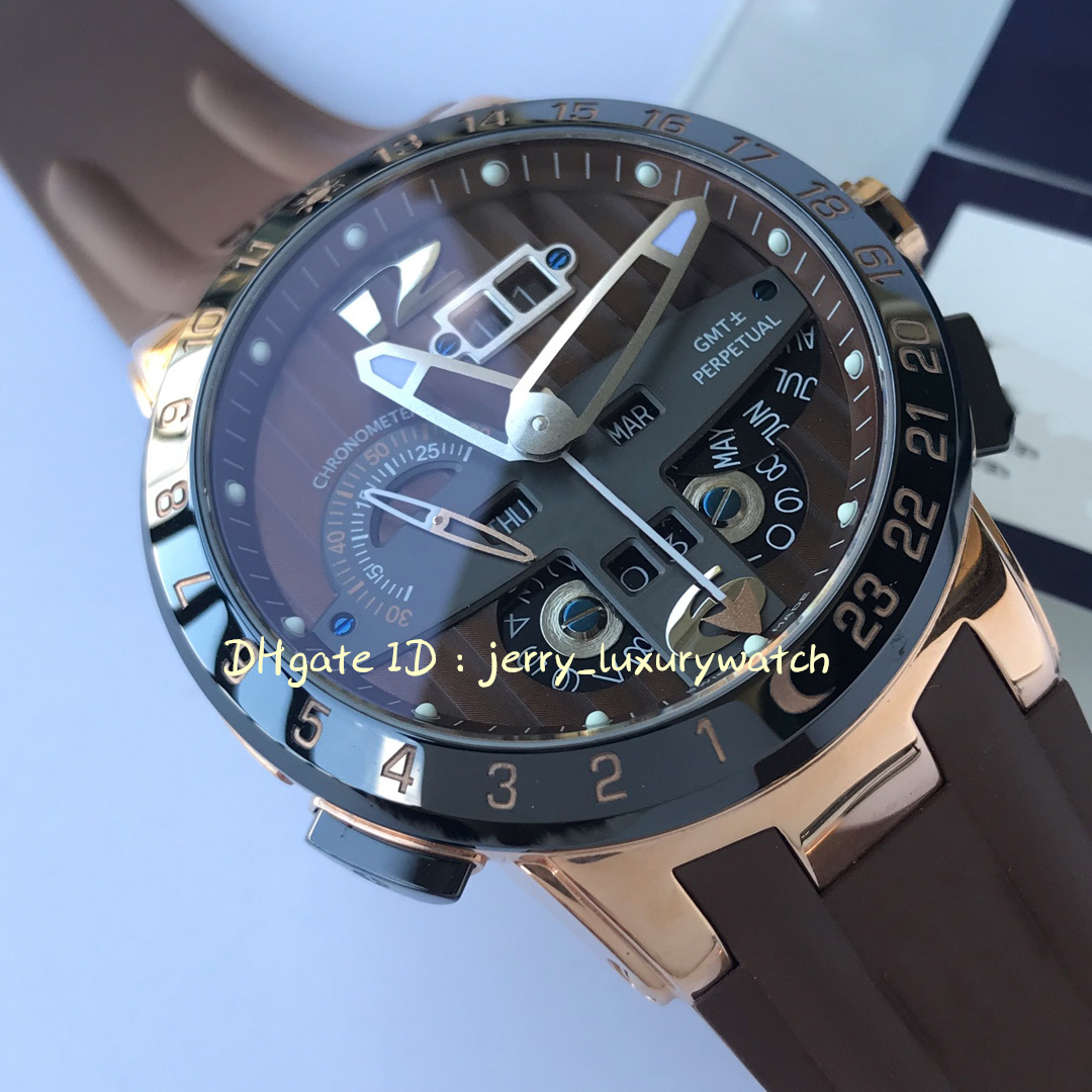 TWA 326-03 Black Toro Perpetual Calendar Luxury Men's Watch UN-32 Automatisk kedjeavslutande rörelse, 316L Steel/Ceramic Rim/Button/Crown, Sapphire Glass, 43mm, Four