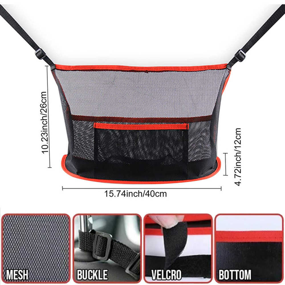 Nouveau filet de voiture poche sac à main porte-monnaie entre les sièges avant stockage Pet Net barrière chien Net barrière Auto intérieur accessoires