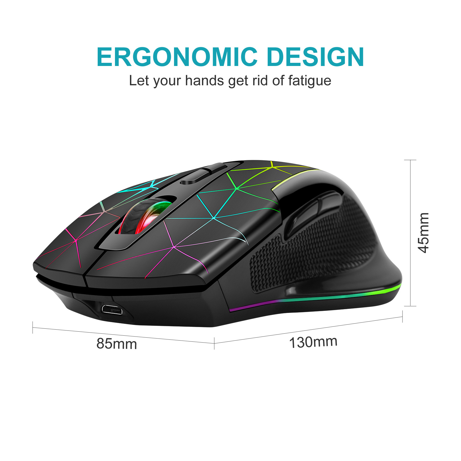 GM30 Wireless Gaming Mouse Rechargeable color Light 2.4G mouse With Box Package