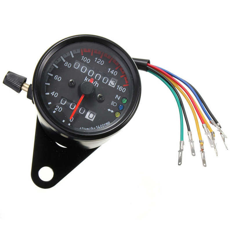 New Universal Motorcycle Odometer Speedometer 12V Motorcycle Dual Speed Meter with LED Indicator Speedometer Motorcycle Night Vision