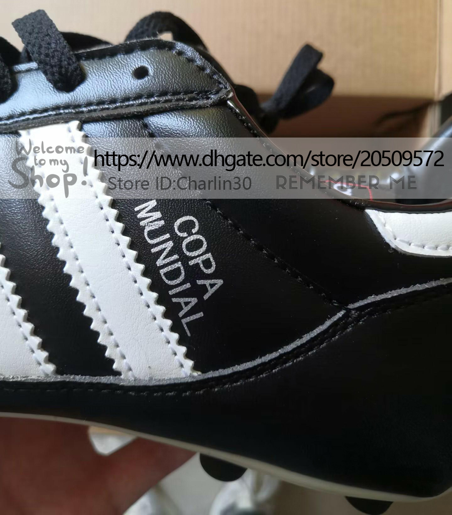 Wysyłaj z torbą wysokiej jakości buty piłkarskie Copa Mundial Team FG Tf Turf Classic Clacies Soft Skórzanie Wygodne trening Czarne białe buty piłki nożnej US 6.5-11.5
