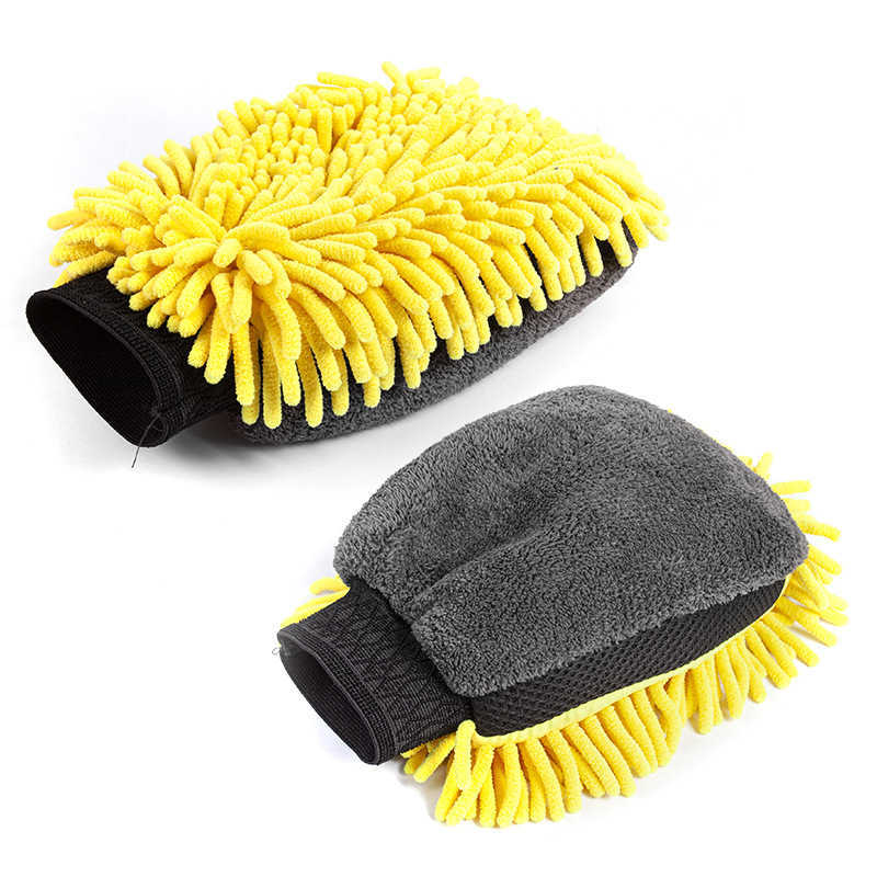 New Waterproof Car Wash Microfiber Chenille Gloves Thick Car Cleaning Mitt Wax Detailing Brush Auto Care Double-faced Glove