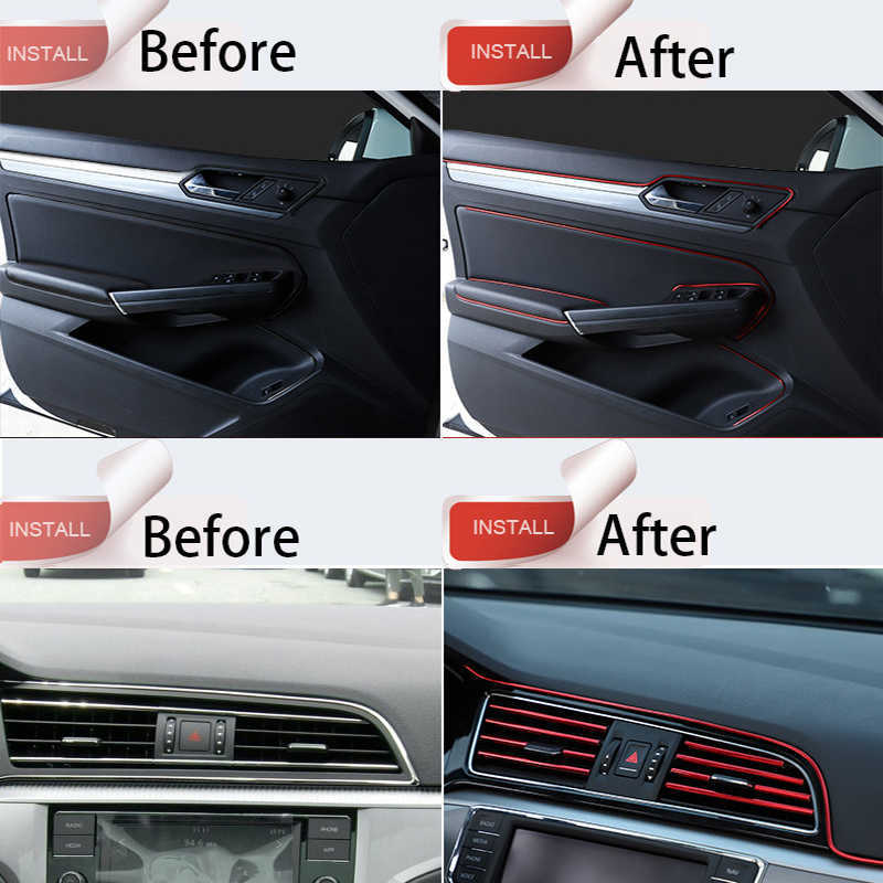 New 5M Universal Car Moulding Decoration Flexible Strips Interior Auto Mouldings Car Cover Trim Dashboard Door Car-styling