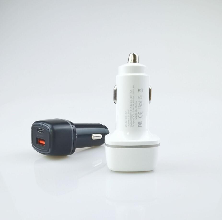 Mini USB Ladegerät Quick Charge 3.0 Dual Ports Laden Auto LED Display PD Auto Ladegerät 12W 15W Super schnelle Auto Ladegerät Adapter