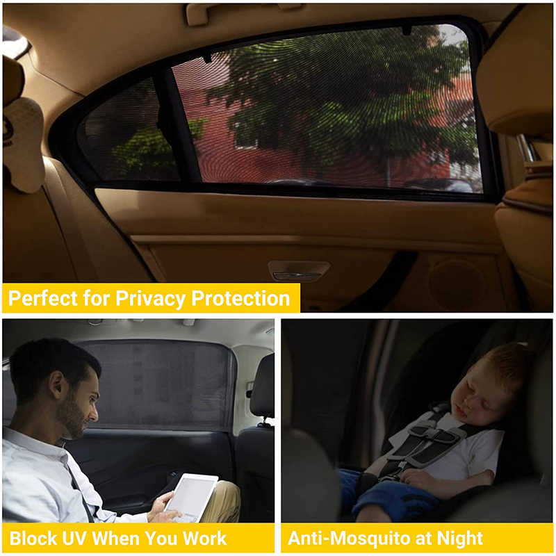 Nuovo Car Side Window Sun Shade Car Sun Shade Blocking Car Zanzariera Baby-Car Side Rear Sun Shade con protezione dai raggi UV