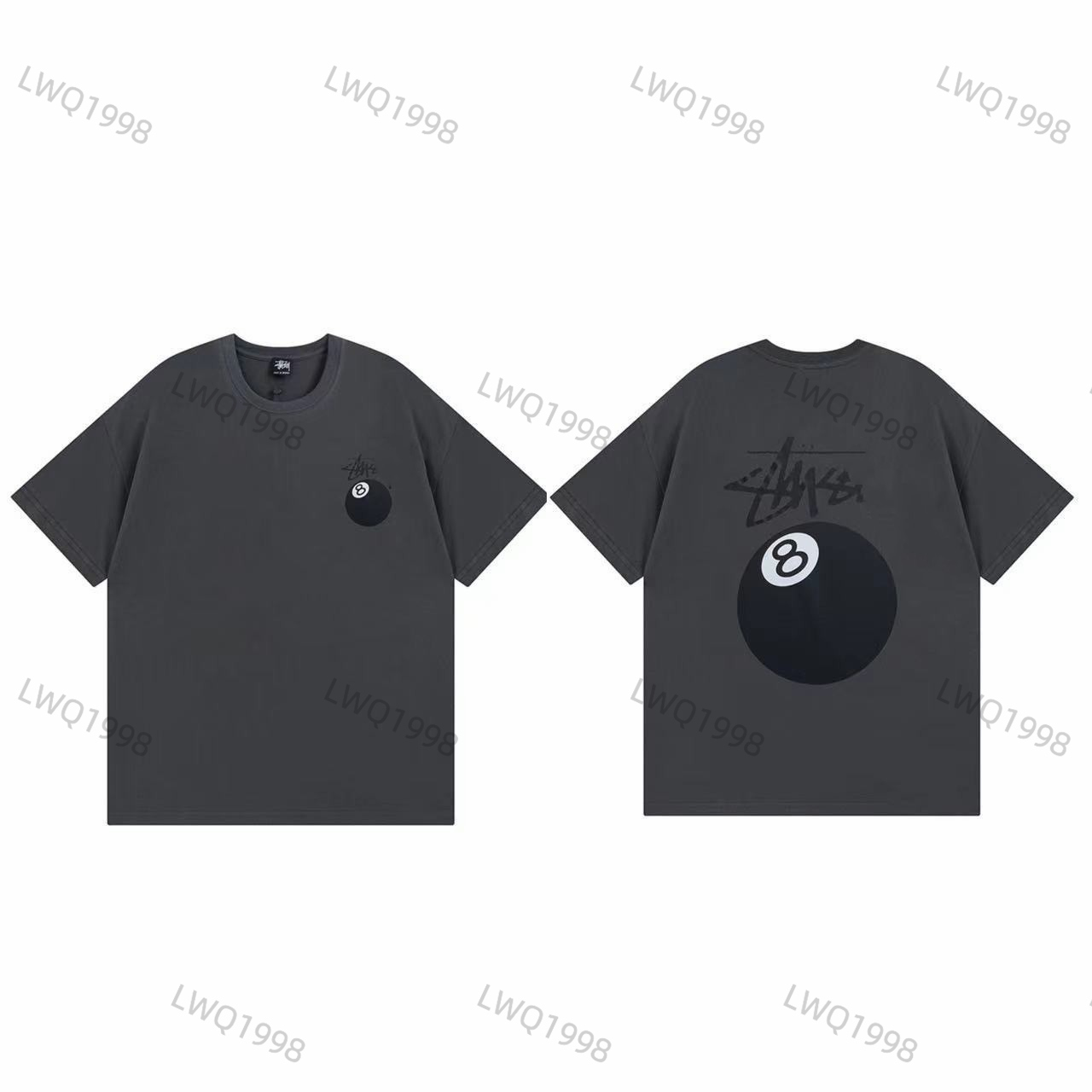 Designers masculinos camiseta moda moda bilhar algodão Billiards preto oito gráficos redondos de pescoço superdimensionado