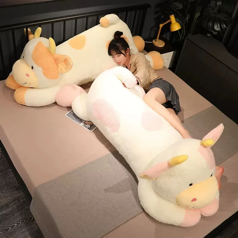 Grande desenho animado gigante de brinquedos de vaca gigante de leite macio boneca recheada travesseiro de almofada de almofada de almofada de aniversário