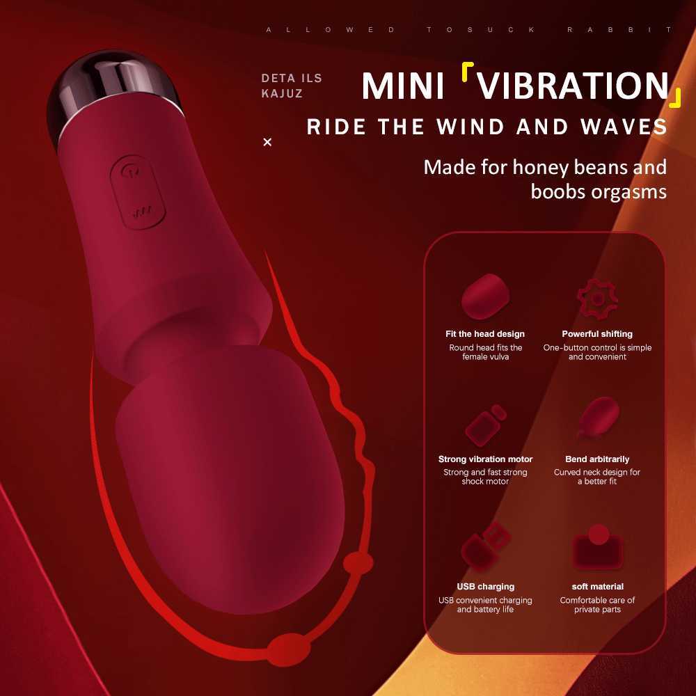 Leuke mini av -vibrator Wands Magic Massage Vibration Portable Clitoris Vibrators Sex Toys voor vrouwen volwassen