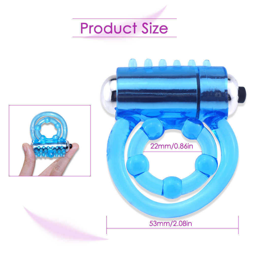 Mini Vibrators ringen dubbele mannelijke ringvertraging Premature Ejaculation Penis Ball Loop Lock Lock Adult Sex Toys Product voor mannenpaar