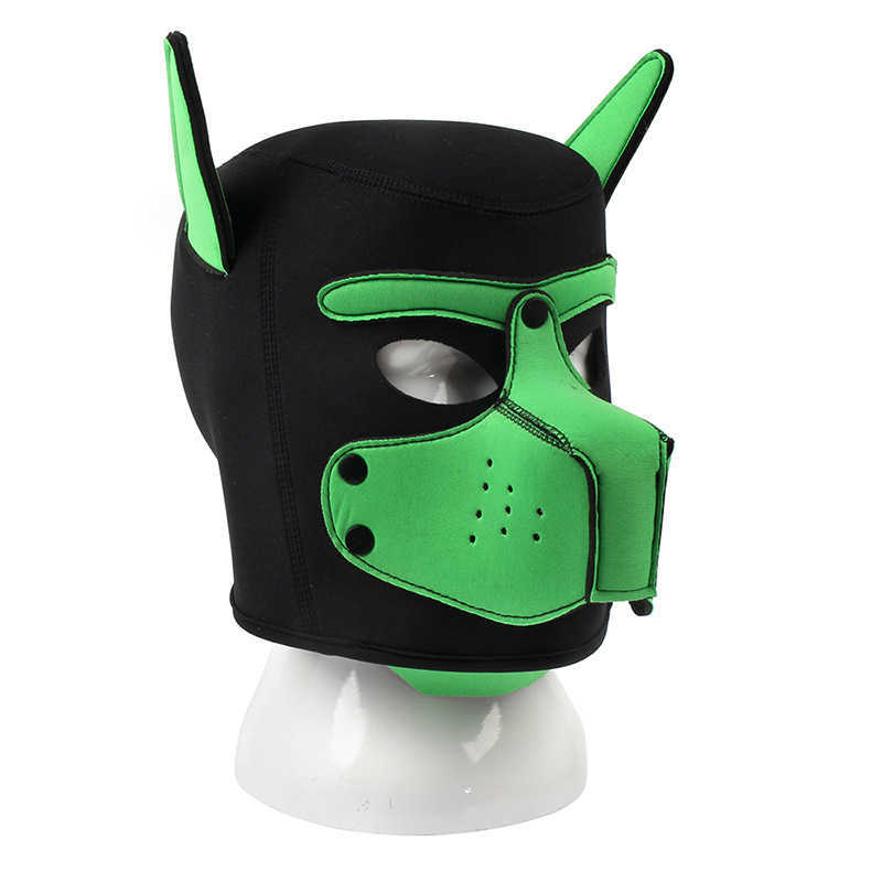 Massaggio BDSM Bondage Maschera Cappuccio uomo Donna Schiava del sesso gay Flirtare Maschera cani Fetish Testa di ritenuta Cappuccio Cucciolo adulto Cosplay Giocattoli sessuali