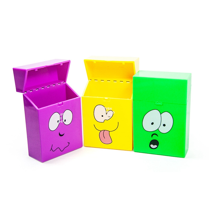 Kleurrijk schattig patroon plastic sigaretten sigaretten sigaret kruid kruid tabakspice miller opbergdoos draagbare lente flip stash cases innovatieve rookhouder container