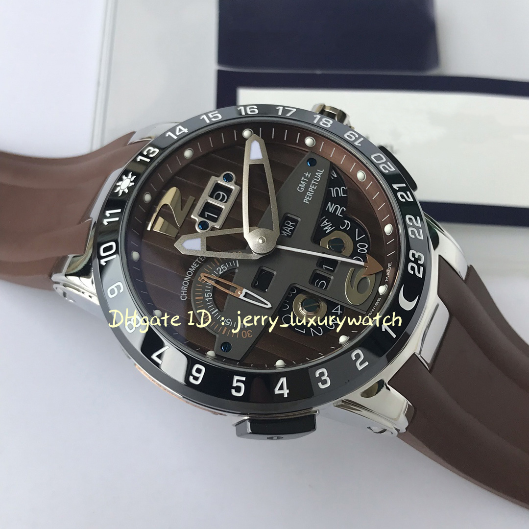TWA 326-03 Black Toro Perpetual Calendar Luxury Men's Watch UN-32 Automatic Chain Closing Movement, 316L Steel/Ceramic Rim/Button/Crown, Sapphire Glass, 43mm, six