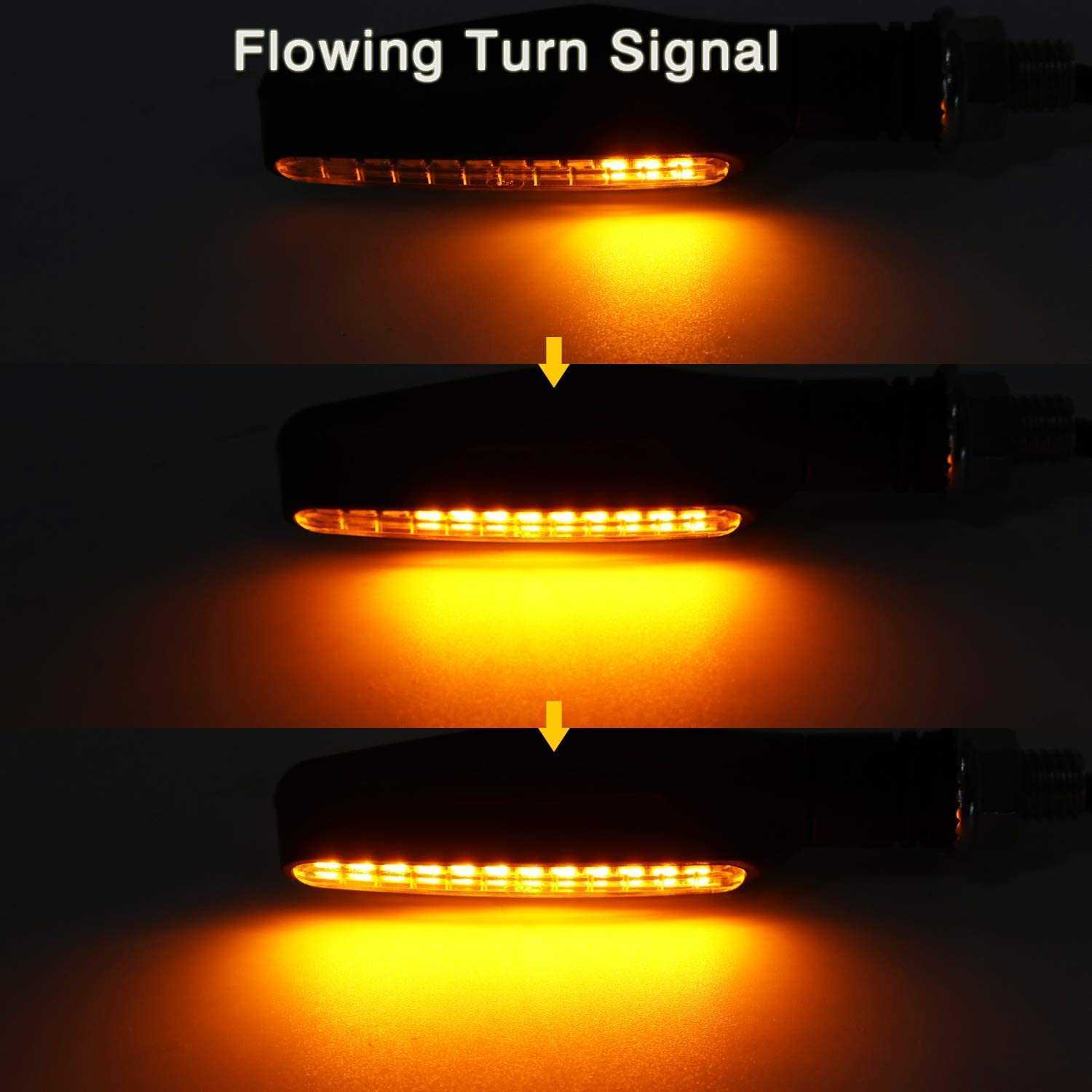 New 1/LED Motorcycle Turn Signals Light 12 SMD Tail Flasher Flowing Water Blinker IP68 Bendable Motorcycle Flashing Lights