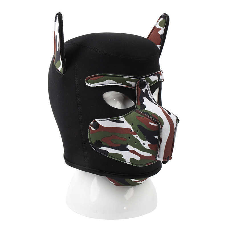 Massaggio BDSM Bondage Maschera Cappuccio uomo Donna Schiava del sesso gay Flirtare Maschera cani Fetish Testa di ritenuta Cappuccio Cucciolo adulto Cosplay Giocattoli sessuali