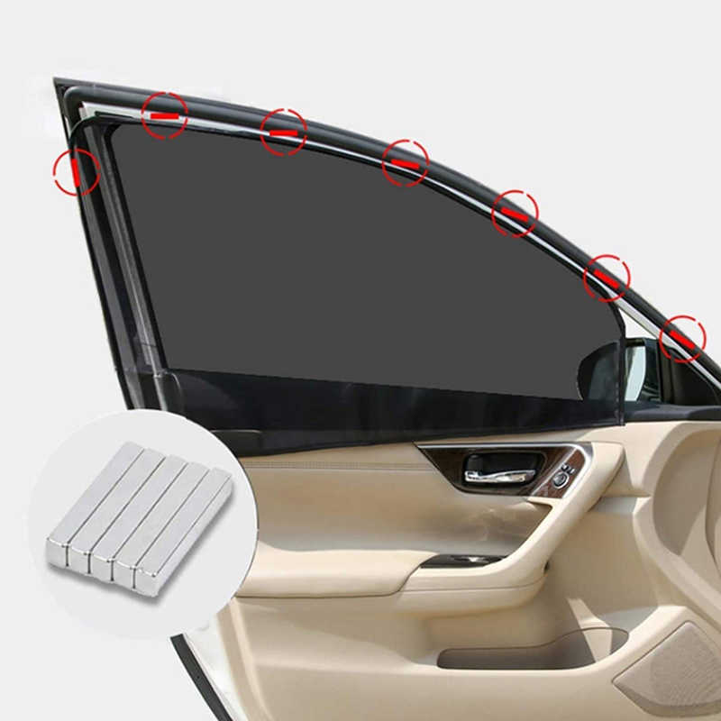 Nuovo 2 pezzi Tenda parasole auto universale Tenda magnetica Maglia traspirante Sole anti-diretto Copertura finestrino laterale auto Pellicola vetri di protezione estiva