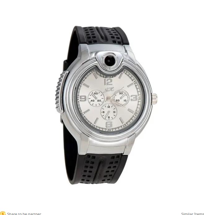 Montre Style Métal Flamme Ouverte Briquet Creative Mens Sports Ouvre La Flamme Montres Gonflable Réglable