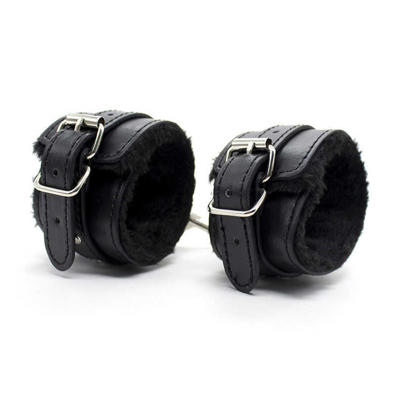 Massage S M Fetish PU Leather Erotic Handcuffs Ankle Cuff Restraints With Whip BDSM Bondage Slave Sex Toys For Couple Adult Game Flogger