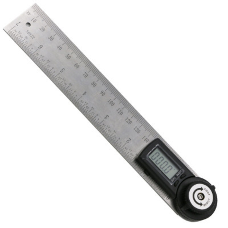 Quevinal Practical 2 In 1 Digital Angle Ruler 360 graden 200 mm elektronische hoekmeterhoek